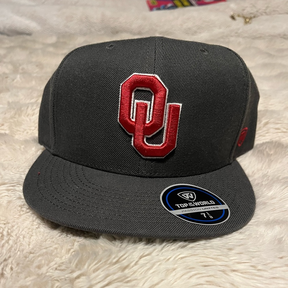 Men's Top of the World Charcoal Oklahoma Sooners Team Color Fitted Hat